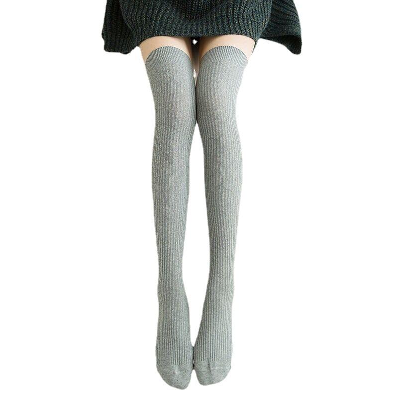 Knee Socks Spring And Autumn Women'S Socks High Socks Children Japanese College Wind Vertical Stripes Khmer Thin Legs Warm