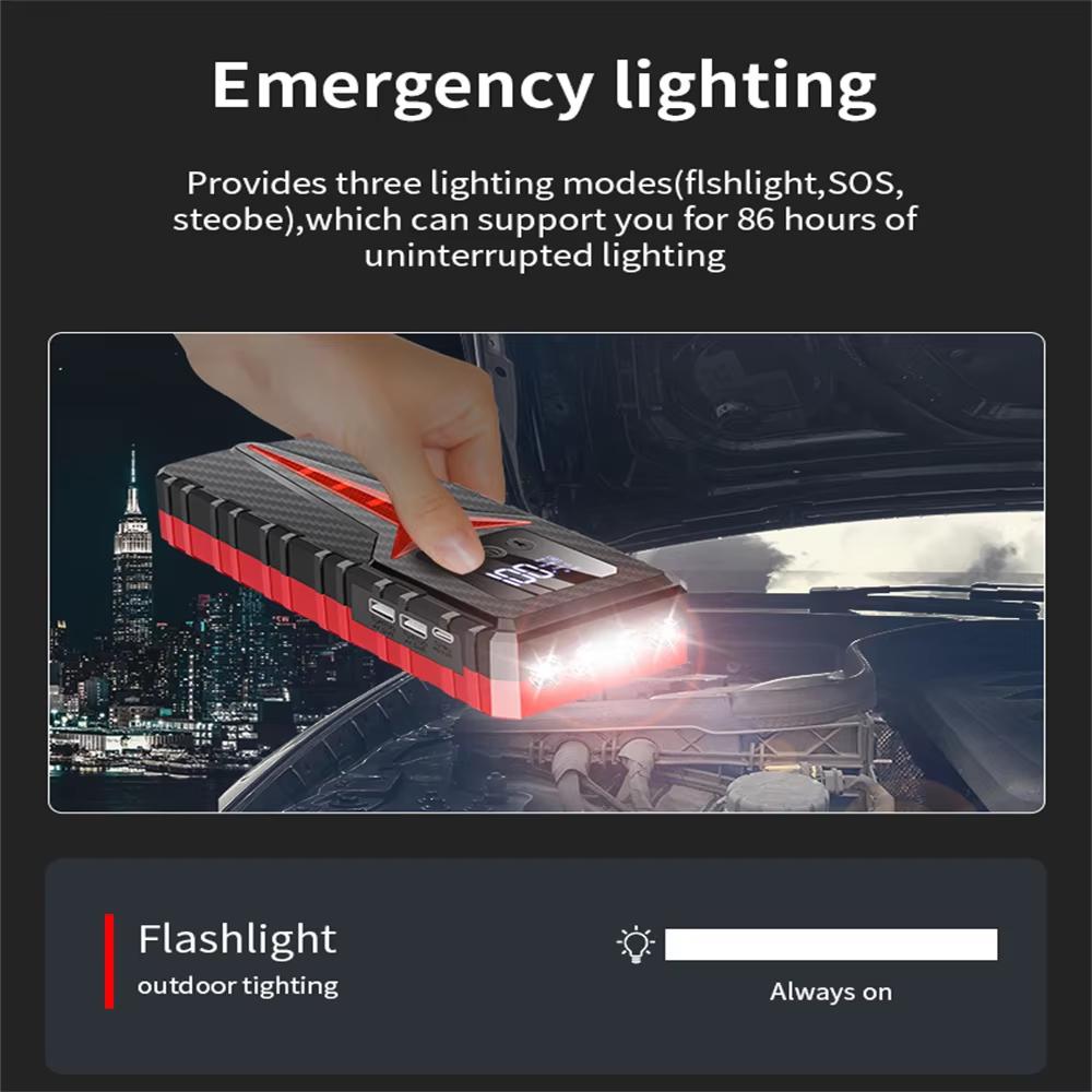 Smart Car Emergency Starting Power Supply EU 12V Car Multi-function Battery Charger with Mobile Power Digital Display Starter High Rate Battery Cell
