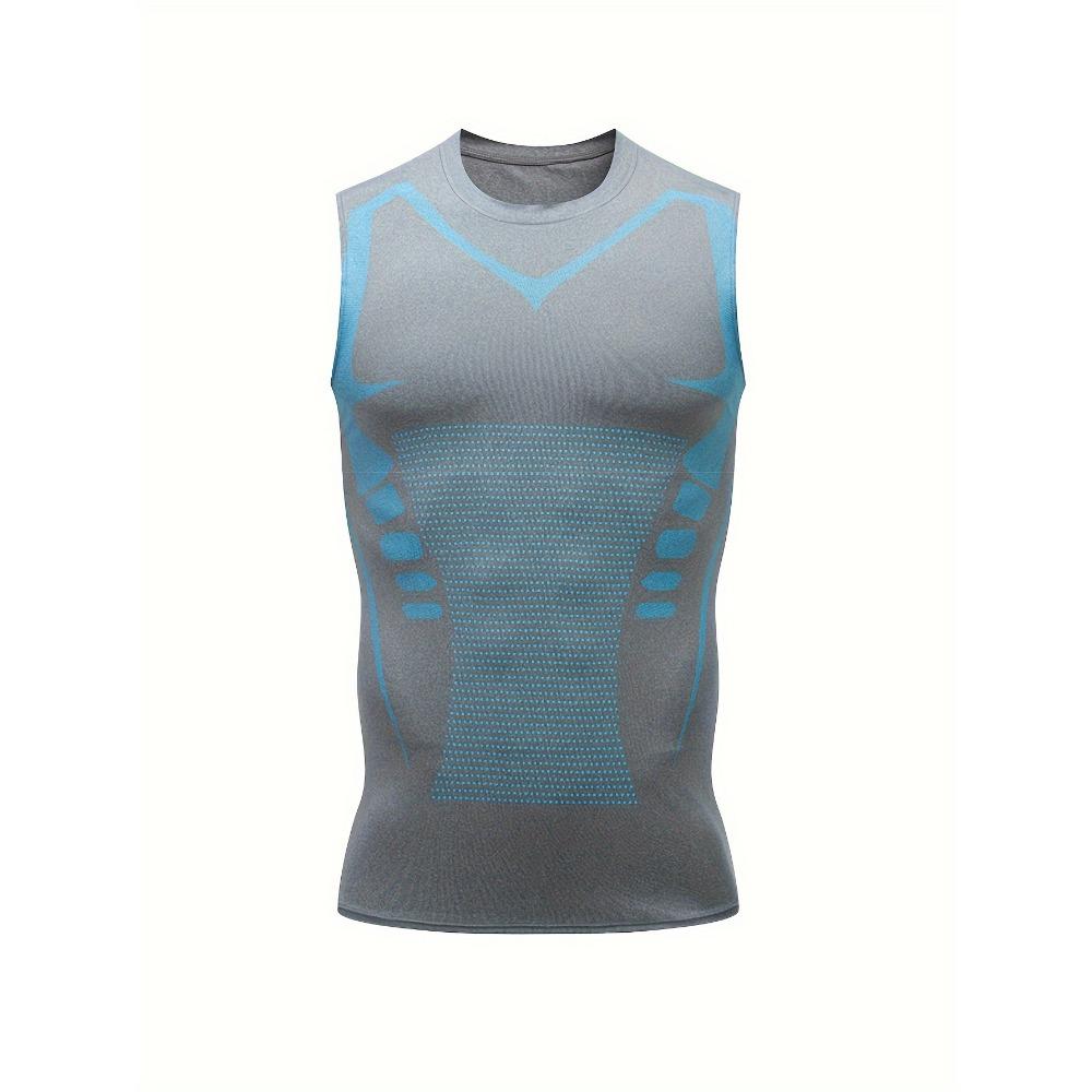

Компрессионная майка для мужчин, спортивная рубашка без рукавов, быстросохнущая, с принтом, спортивная одежда для мужчин, жилет для фитнеса, бодибилдинга, тренировок, мышц S серый