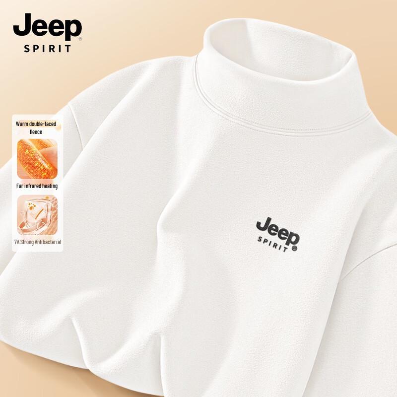 JEEP SPIRIT Men's Half-Turtleneck Thermal Long-Sleeve Shirt