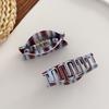 Fashion Stripe Design Acetate Hair Claw Strong Hold Semicircle Shark Clip Elegant Minimalist Hair Clip Back-Head Updos