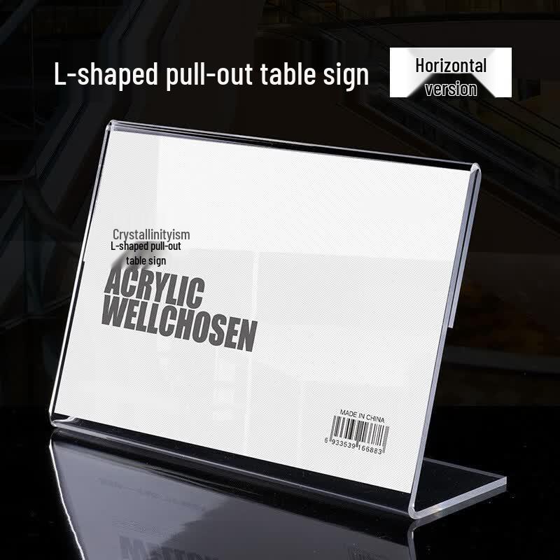 BJSY L-Shaped Transparent Acrylic Display Sign (10-Pack)