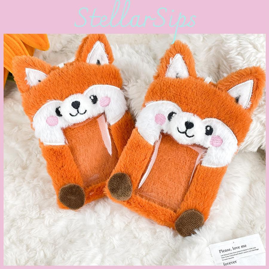 Fox Plush Sweet Id Card Holder Whimsical Animal Pendant For Easy Travel Storage And