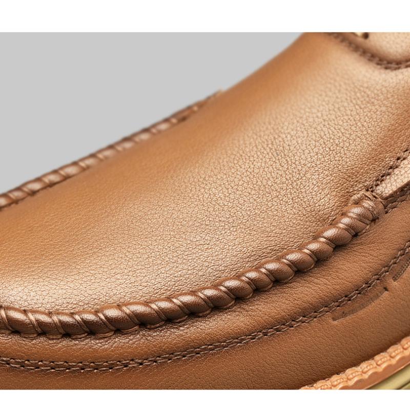 Men's Leather Shoes Handmade Moccasins Loafers Slip on Flats Walking Shoes