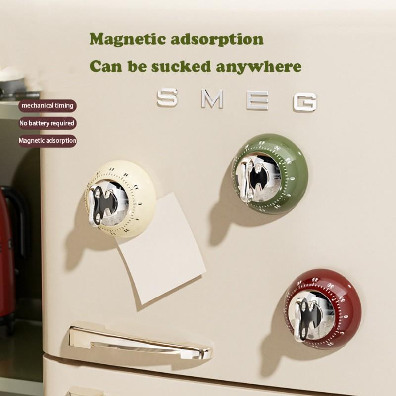 Magnetic Kitchen Timer Vintage Style Manual Countdown Cooking Baking Down Up Loud Alarm Magnet Clock Study Clock Kitchen