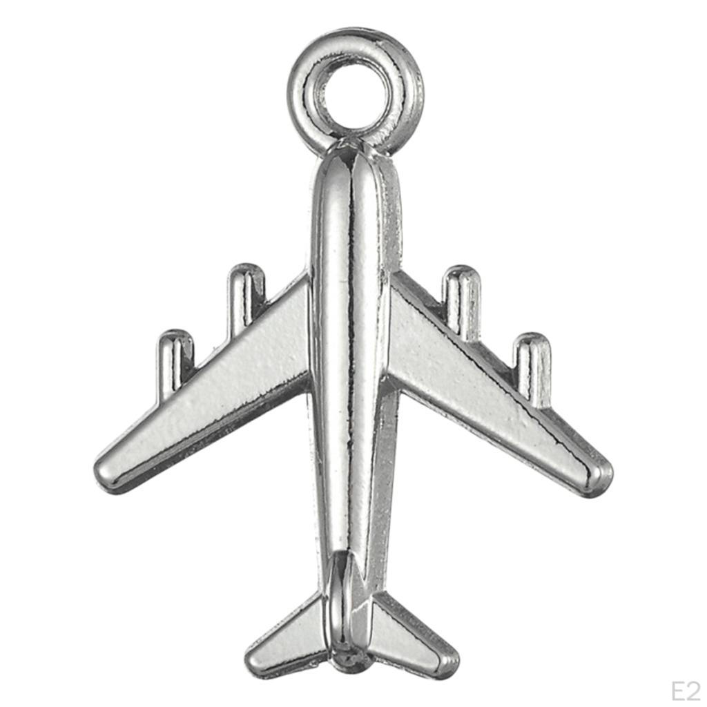 10 Pieces Plane Necklace Bracelets Pendant DIY Jewelry Making Charms Beads