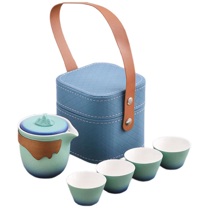 Wo Ding Gradient Portable Travel Tea Set (One Pot, Four Cups)