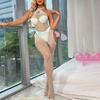 Women's High Elastic Hollow Fishnet Sexy Solid Color Erotic Lingerie Pajamas