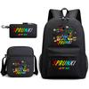 Boys Backpack Rhythm Box Treasure Children's School Bag Anime Satchel Pencil Bag Oxford Cloth Elementary School Student D