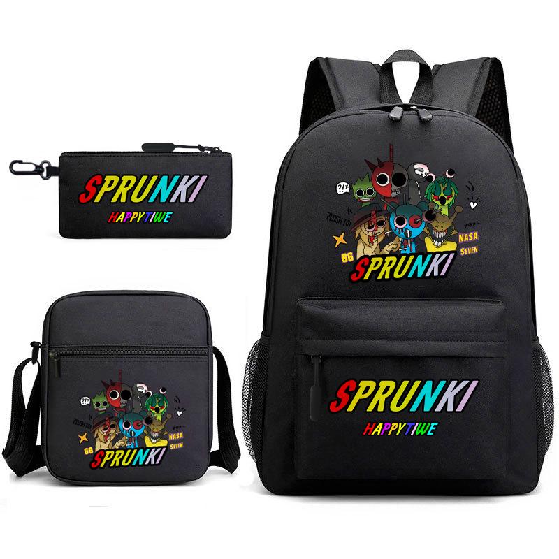 Boys Backpack Rhythm Box Treasure Children's School Bag Anime Satchel Pencil Bag Oxford Cloth Elementary School Student D