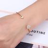 Crystal Heart Bangles for Women Gold Color Opening Cuff Adjustable Ladies Bangles Fashion Wedding Zircon Hand Accessories