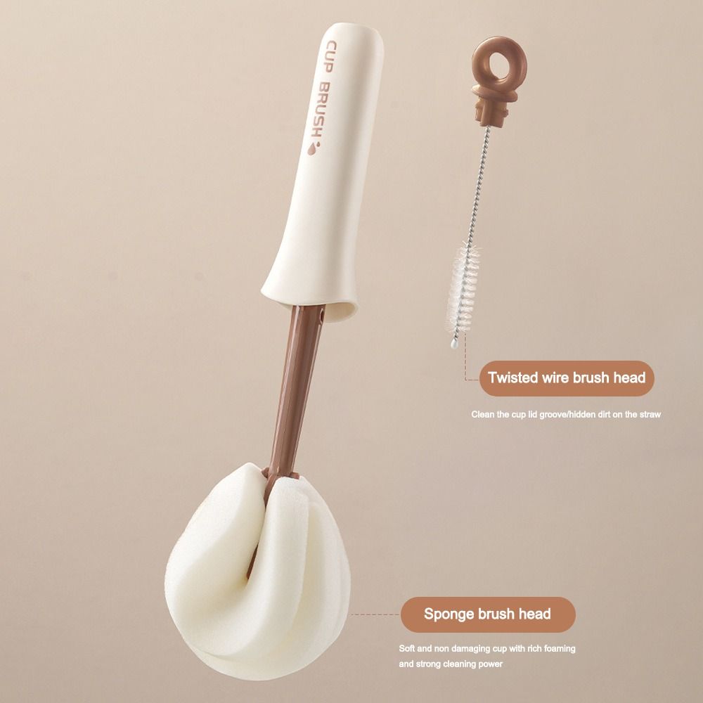 Portable Household Cup Brush 2-in-1 Bottle Cleaning Brush Sponge Gifts Water Cup Cleaning Brush