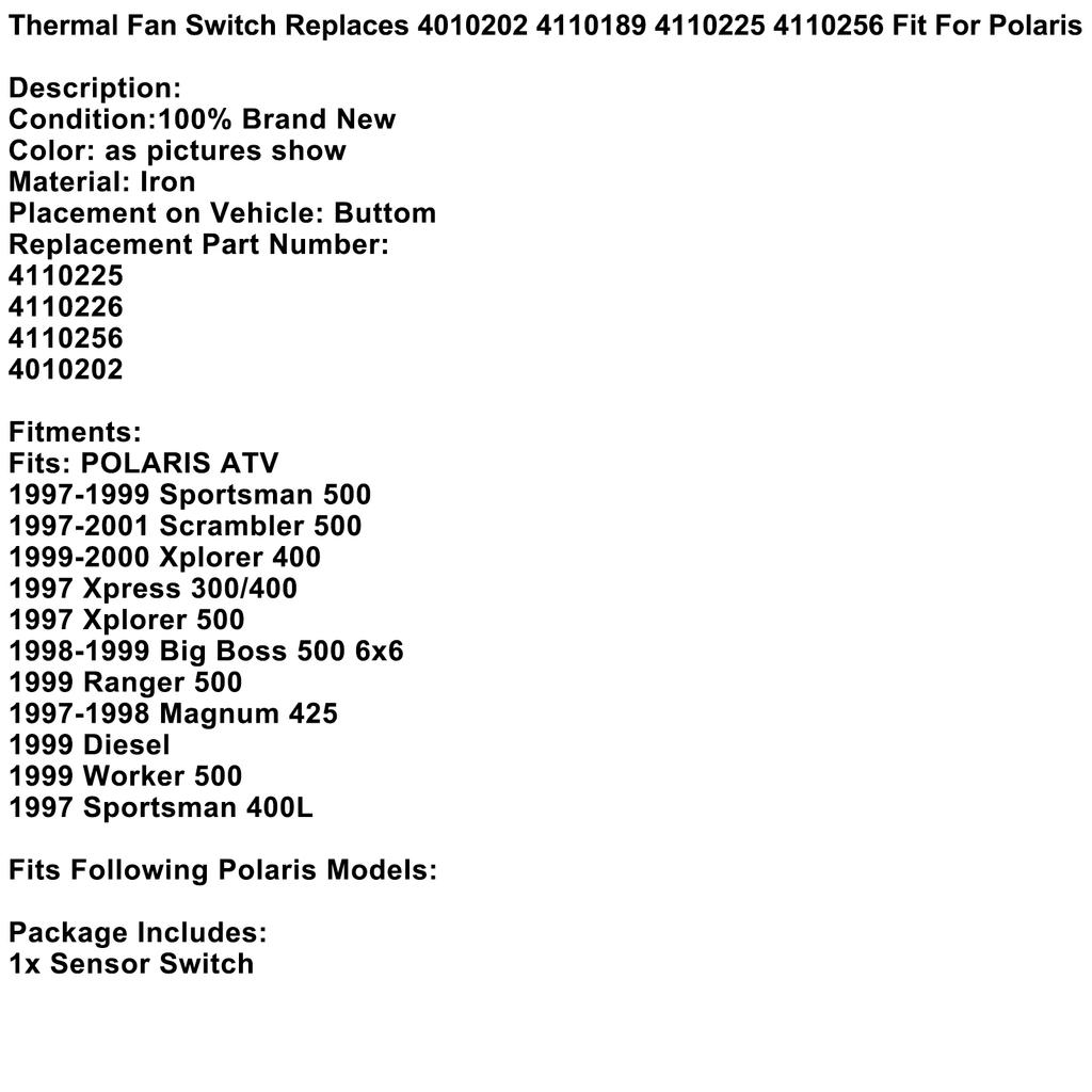 Thermal Fan Switch Replaces 4010202 4110189 4110225 4110256 Fit For Polaris