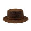 Quality High-end Flat-top Raffia Hat Women's Summer Sunshade and Sun Protection British Top Hat Men