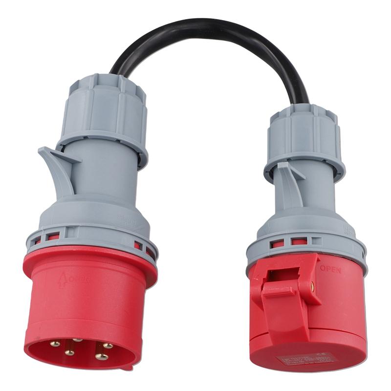 5-Pin Rot 32A Stecker auf 16A Buchse CEE-Adapter Gen E-Auto Ladekabel Verlängerungskabel Stecker 400V Steckdose