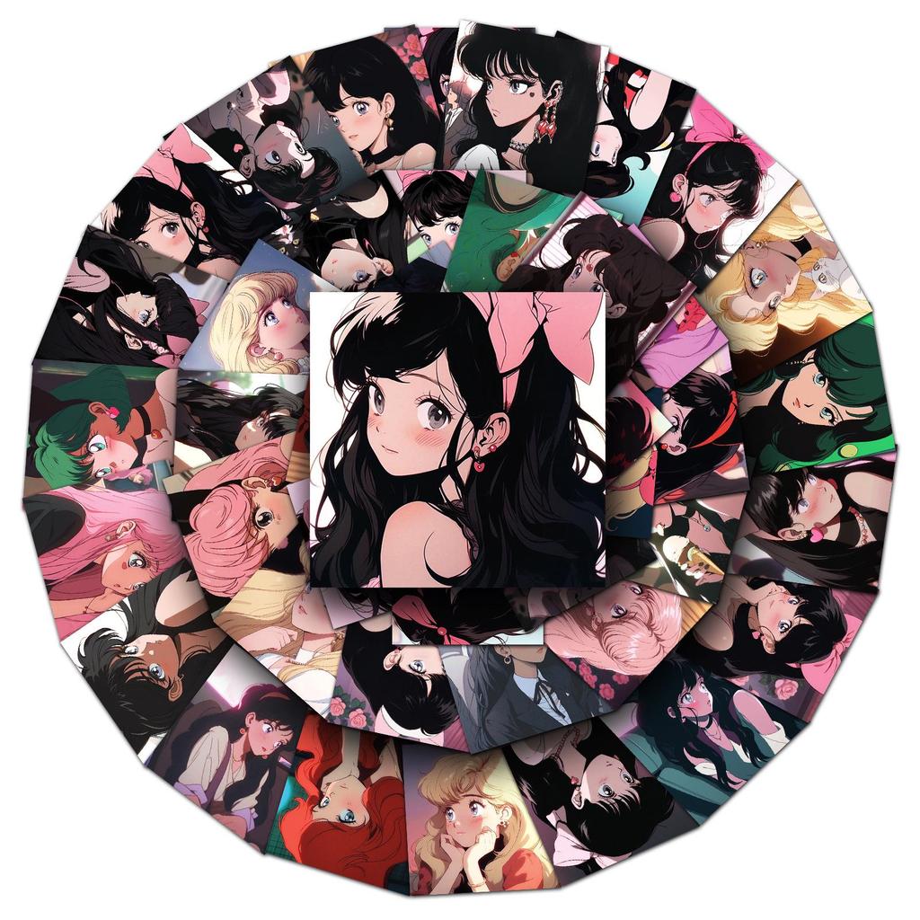 50 Cute Anime Girl Avatar Stickers for Journals and Notebooks