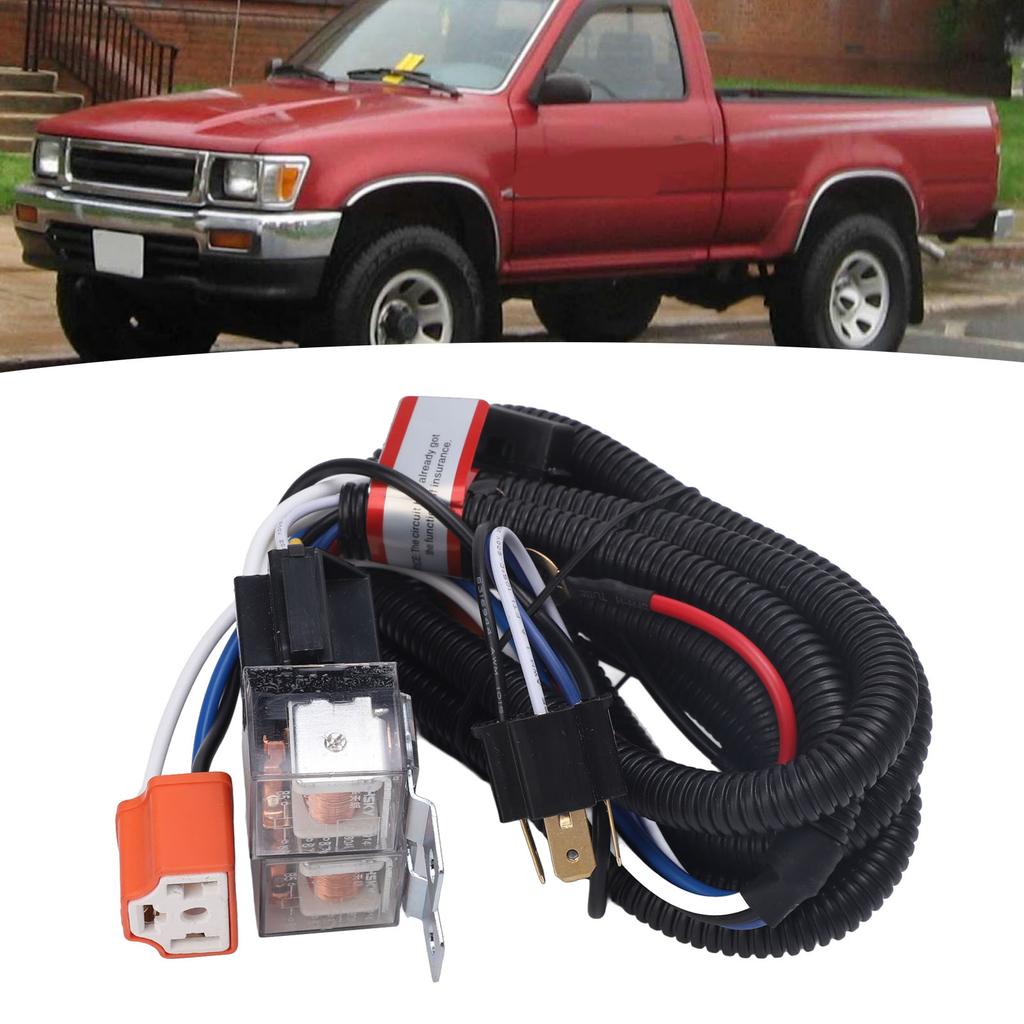 H4 Headlight Relay Harness Plug and Play H6054 7x6 LED Headlights Wiring Harness Kit for Tacoma 1988‑1995