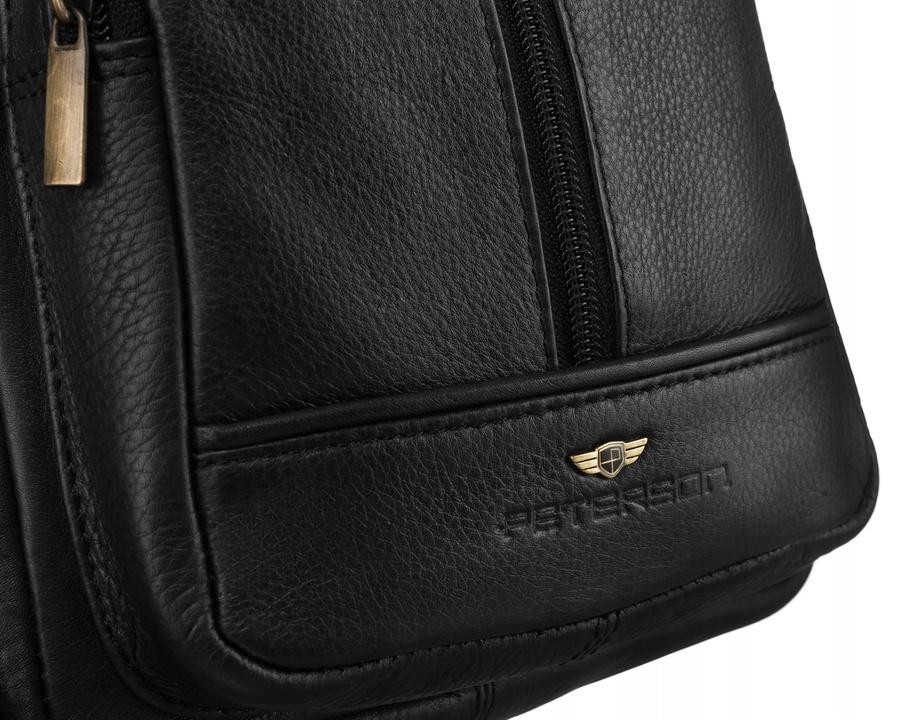 Men's leather backpack with one shoulder - Peterson