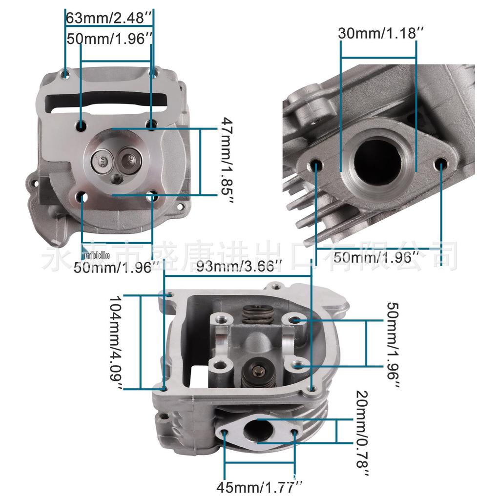 GOOFIT 47mm Large Bore Cylinder Kit Head for 80cc GY6 139QMB ATV Go-kart