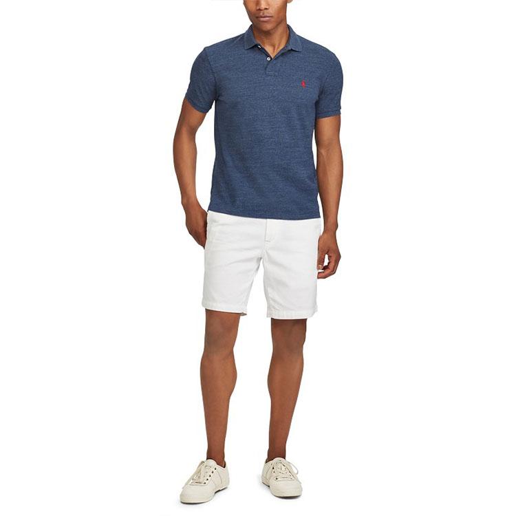 Polo Ralph Lauren SS22 Solid Color Embroidered Logo Slim Fit Polo Shirt Men Tops Blue MNPOKNI1N810210-E50
