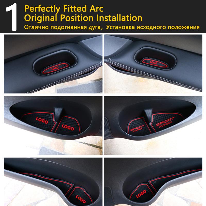 Anti-Slip Rubber Cup Cushion Door Groove Mat for Nissan Leaf ZE1 2018   10Pcs Accessories Car Stickers mat for phone