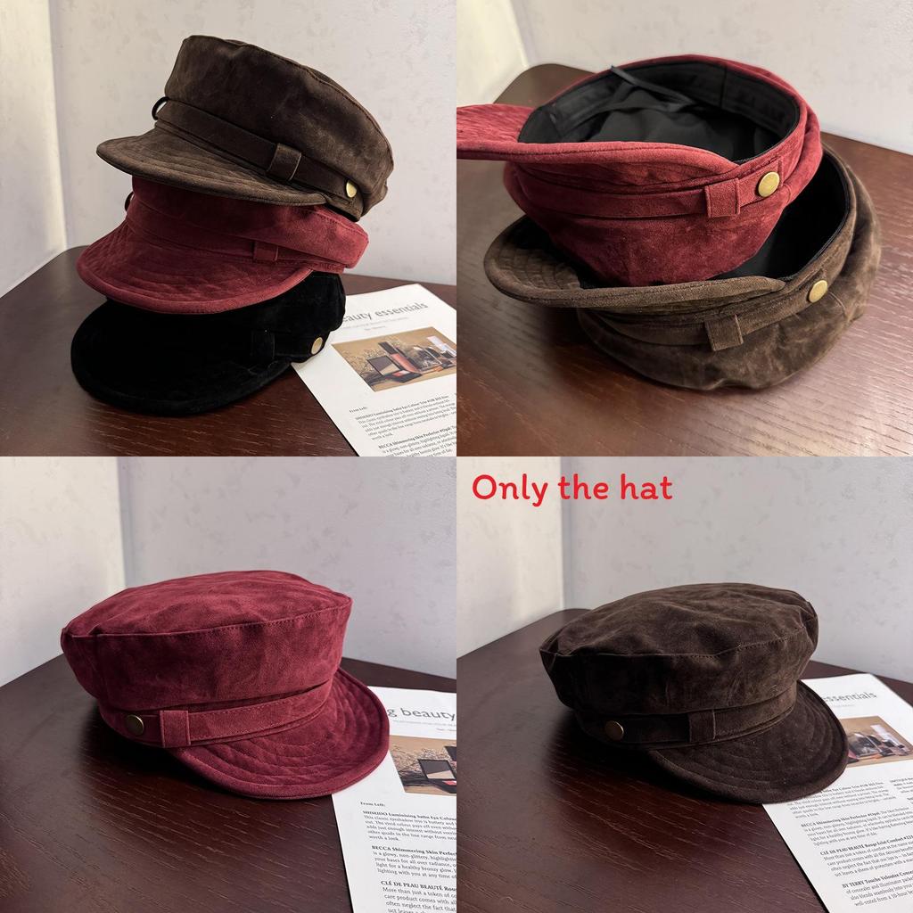 Vintage British Style Painter Hat Suede Flat Cap With Windproof Design For Artists And Designers