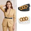 Adjustable Suit Trousers Vintage Belt PU Dress Waistband  Waist Accessory