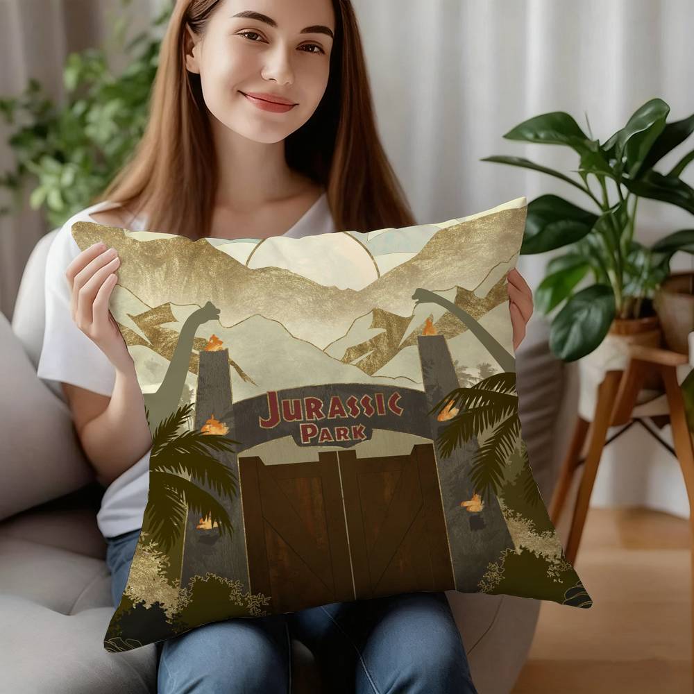 

Moive J-Jurassic World Pillow Case Plush Fabric Soft Pillowcase Double Sided Print Cushion Cover Household Gifts 12x12Inch