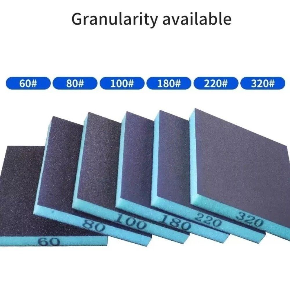 6Pcs/set Durable Reusable Sanding Sponge 60-320 Grit 12*10cm Sanding Blocks Multi-Purpose Grinding Sponge Metal Polishing