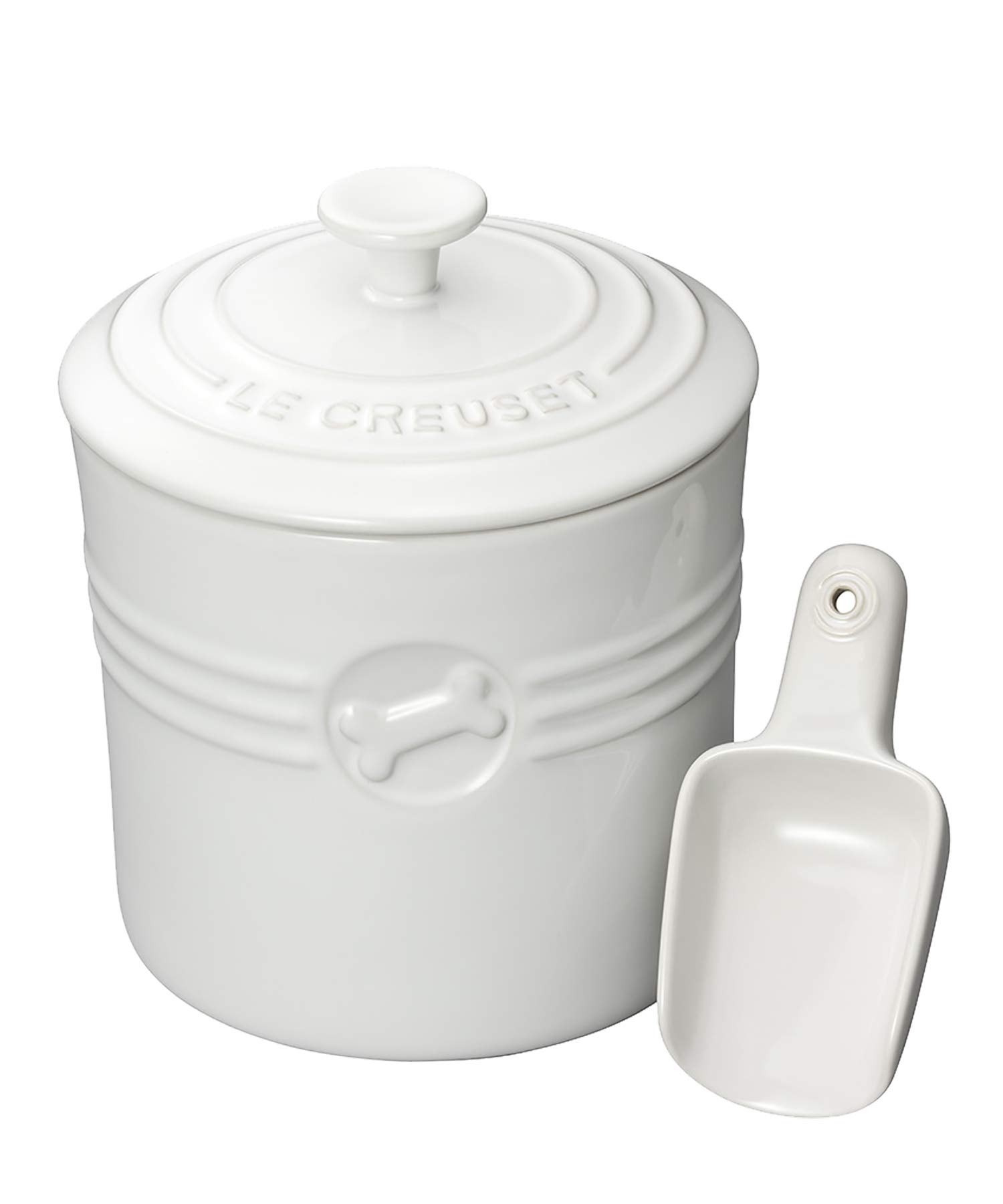 

Le Creuset Pet Food Container (with Scoop), White [Official Japanese Product]