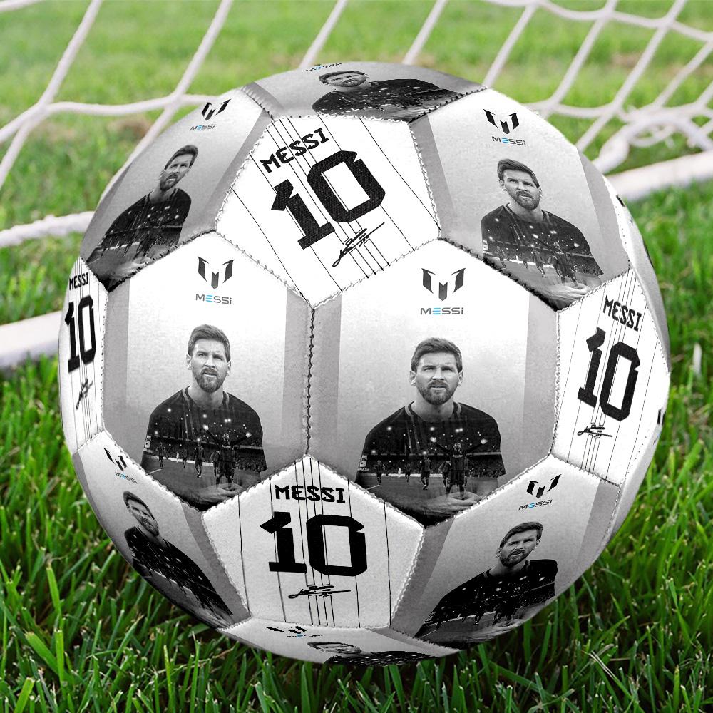 Messi Und Sein Signatur-Fußball Größe 5 Maschinengenäht Indoor/Outdoor Universeller Fußball Überraschungs-Kollektion Geschenk