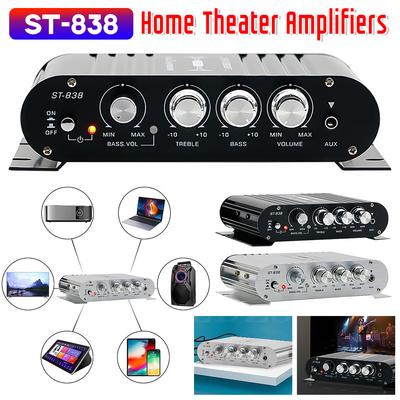 ST-838 Heimkino-Verstärker Stereo Bass Sound Auto Heim-Verstärker Medienplayer Subwoofer-Verstärker HiFi 2.1-Kanal Leistungsverstärker