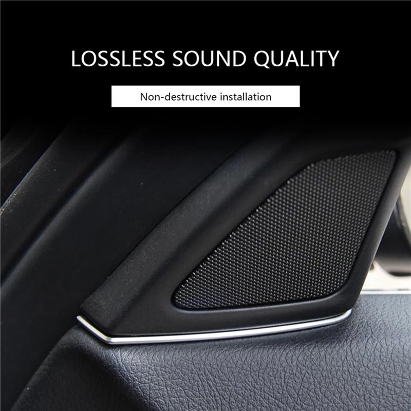 4X Car Door Panel Audio Horn Cover Tweeter Speaker Loudspeaker Cover Trim For-BMW 5 Series 520 523 F10 2010-2014