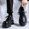 Fashion Autumn New Streetwear Fashion Business Casual Thick Platform Increase 8CM Leather Wedding Shoes Harajuku Korean Fashion Shoes