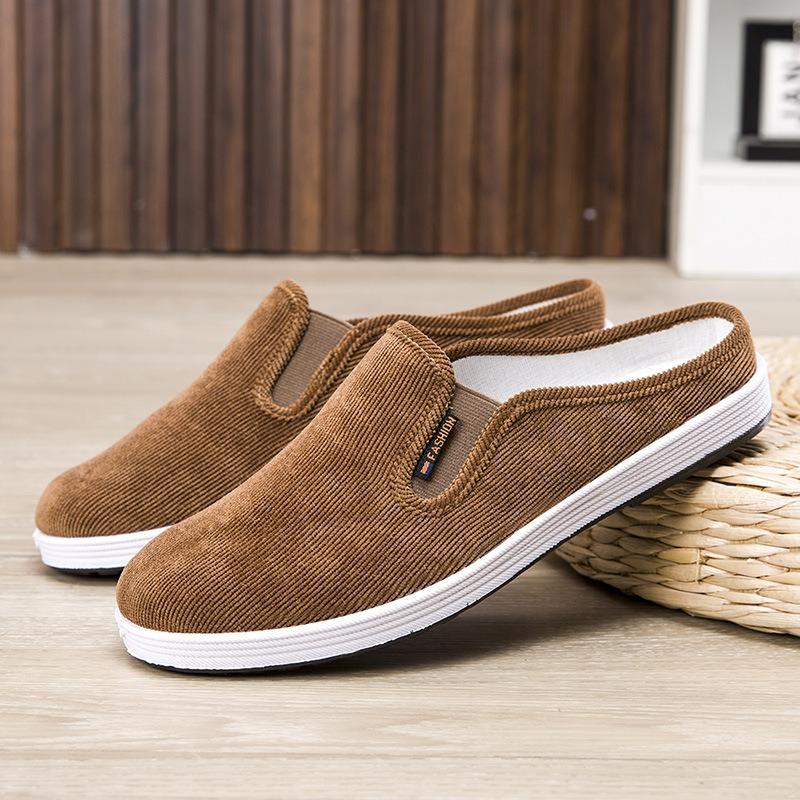 Herren Casual Atmungsaktiv und Vielseitig Stoffschuhe Slipper Board Schuhe Einschlupf Halbstützend Rutschfeste Schuhe
