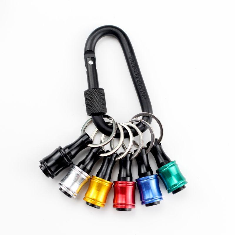 

Aluminum Alloy Color Keychain Extension Rod 1/4 Hex Handle Bit Conversion Rod Quick Change Bit Sleeve Set Black King Kong Keychain Suit