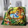 Alice in Wonderland Cartoon Print Plush Blanket, Extra Large Size, Warm and Comfortable, Suitable for Bed and Sofa Decoration.