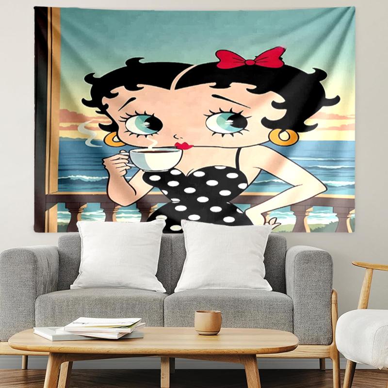 Betty Boop Print Tapestry, Lightweight Wall Hanging, for Bedroom, Dorm, Living Room, Home Art Decor - Birthday Christmas Gift for Friends