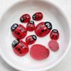 10pcs Colorful Kawaii Cartoon Red Beetle Flat Bottom Cookie Flat Back Resin Scrapbooks Figurines DIY Decor Crafts
