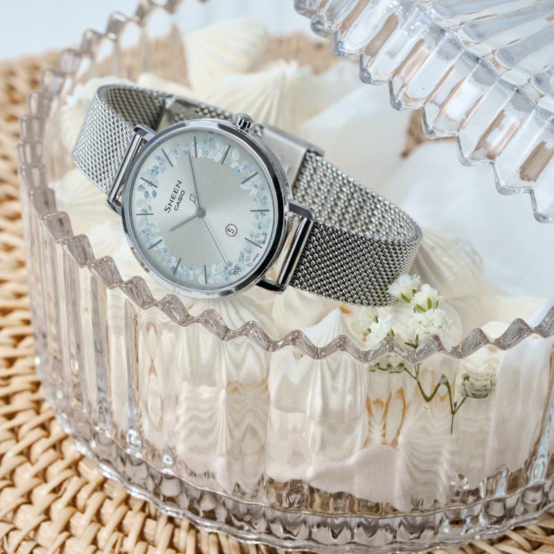 Casio Sheen Women's Stainless Steel 50M Water Resistant Analog Quartz Watch SHE-4539FM-7A