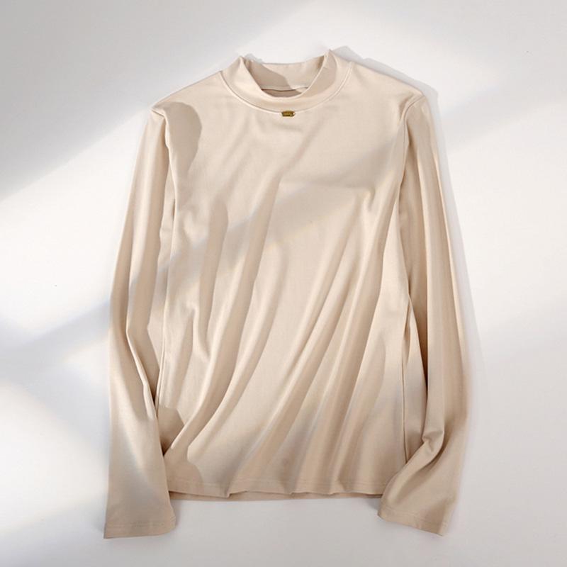 Cozy Autumn/Winter Slimming Base Layer Shirt - Skin-Friendly, Comfortable, and Warm Round Neck Top