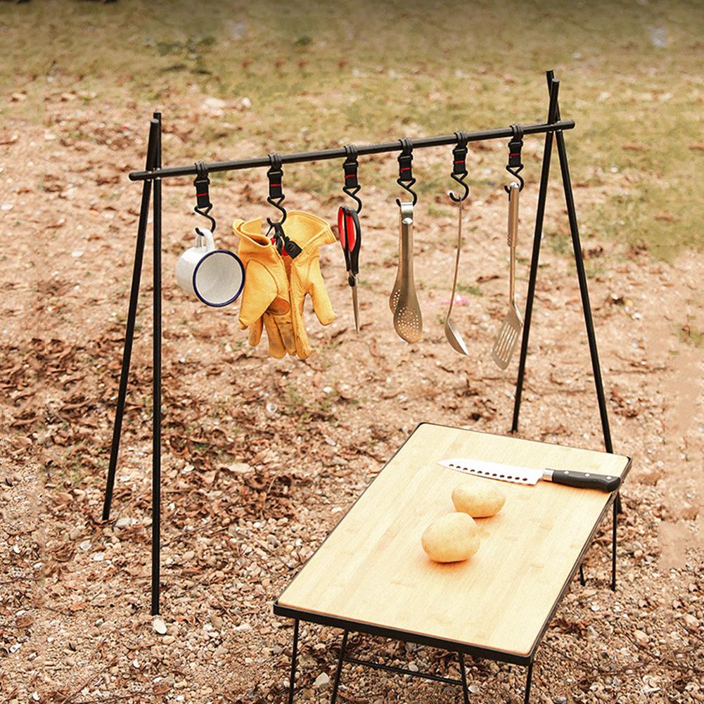 Aluminum Alloy Clothes Hanger Foldable Portable Cookware Pot Pan Rack Multifunctional for Picnic Barbecue for Hiking Backpacking