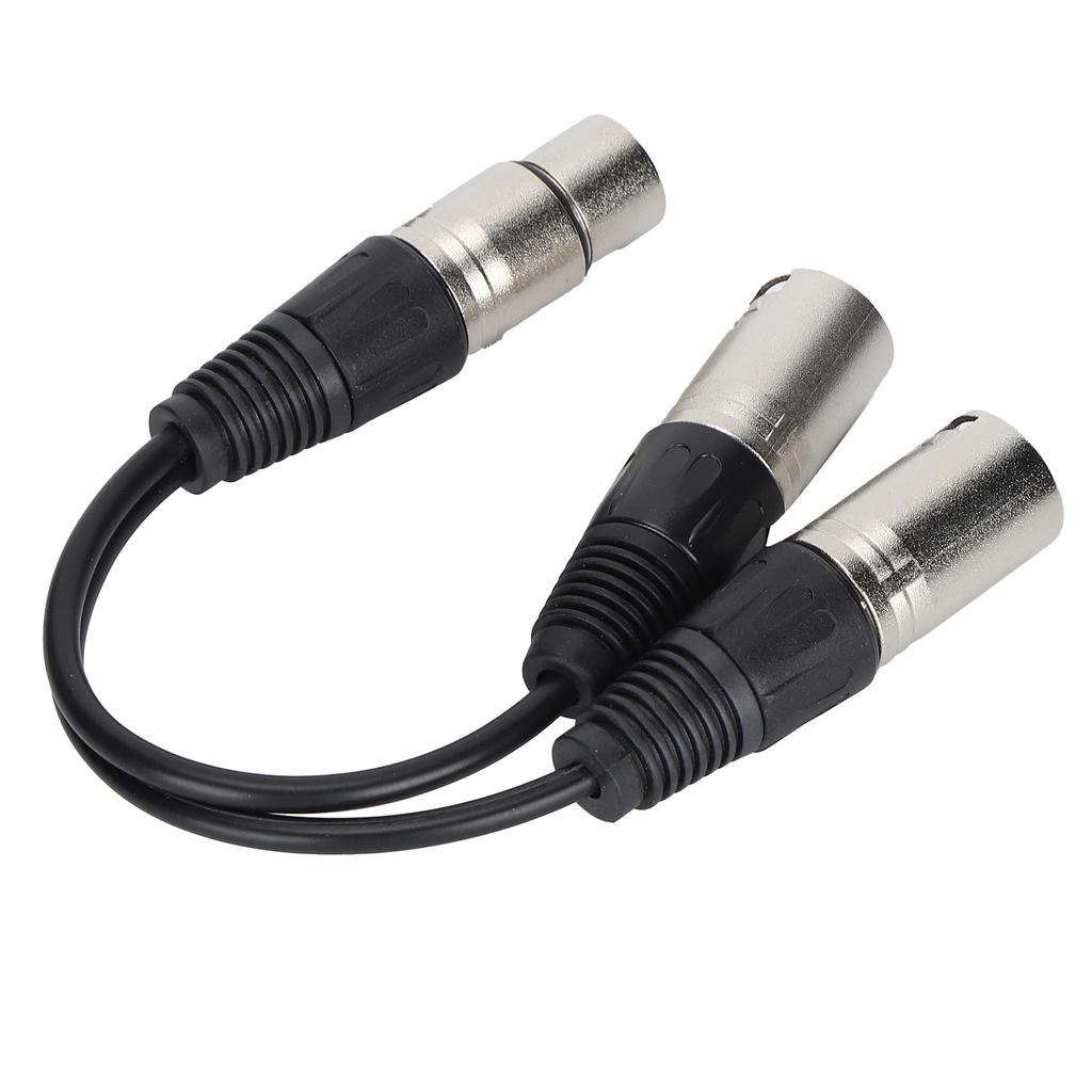 XLR Female to Dual XLR Male Cable Microphone Stereo Balanced Connection Cord for Audio AdapterWhite 0.25m   0.8ft