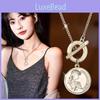 Exquisite Alluring Coin Pendant Necklace For Women With Unique Bamboo Chain Design
