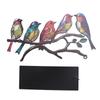 AEE2-Bunte Vögel auf Ast Schreibtischornamente, Mehrfarbiges Vogel-Buntglas-Metall-Schreibtischornament, Buntglas-Eisen-Ornament 28 X 8 X 15Cm