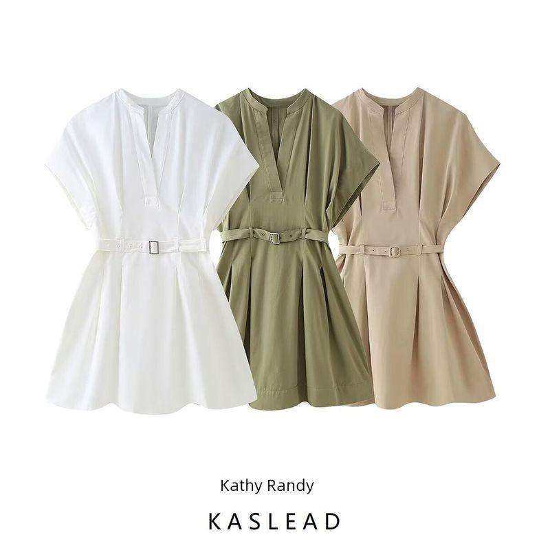Kaslead New Arrival Women's Clothing Fashion Style Fashion Casual Pleated Short Dress 4043058