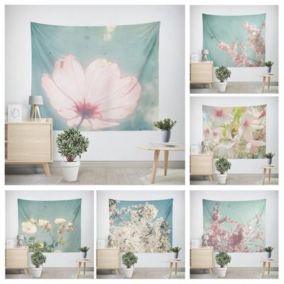 Modern Room Decoration Items Wall Hanging Aesthetic Bedroom Wall Art Large Fabric Tapestry Bohemian Retro Floral Leaves