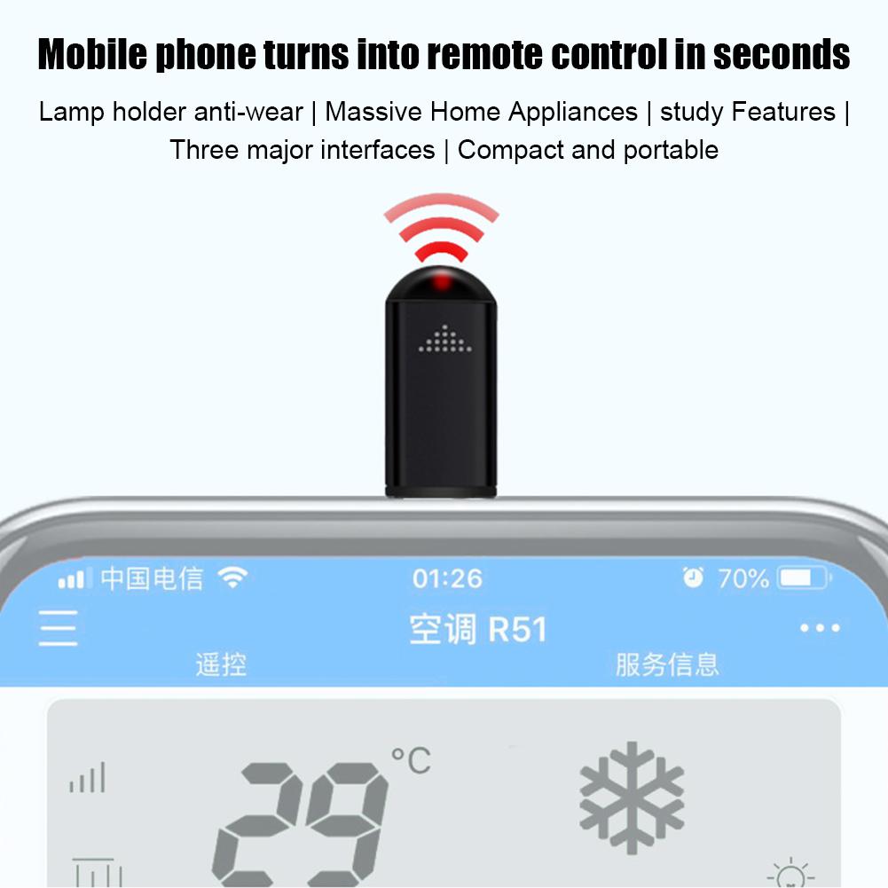 Type C Smartphone Infrared Transmitter Adapter Control Smart App Control Adapter Infrared Remote Suitable for Television