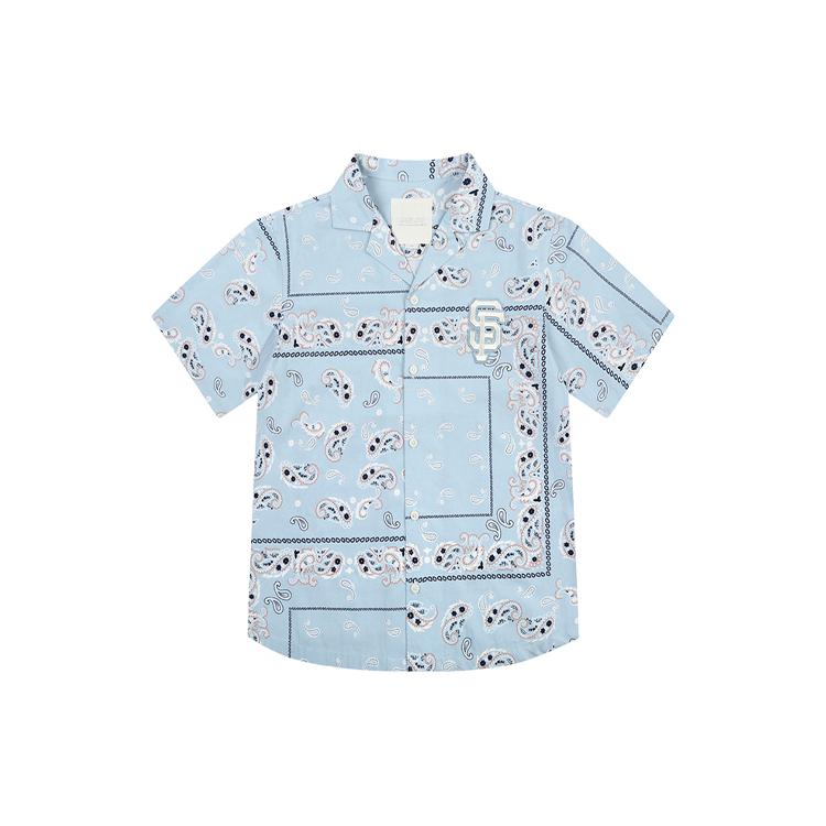 MLB Cashew Flower Shirts Unisex Sky Blue Lapel Moderate Other 31WSH3131-14S S