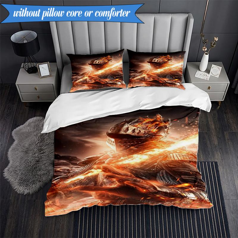 Knightly Crusader Armor 3pcs K-pop Music Group Bedding set,Ideal for Bedroom, Dormitory,Including Duvet Cover And 2pcs Pillowcases,Fan Gifts